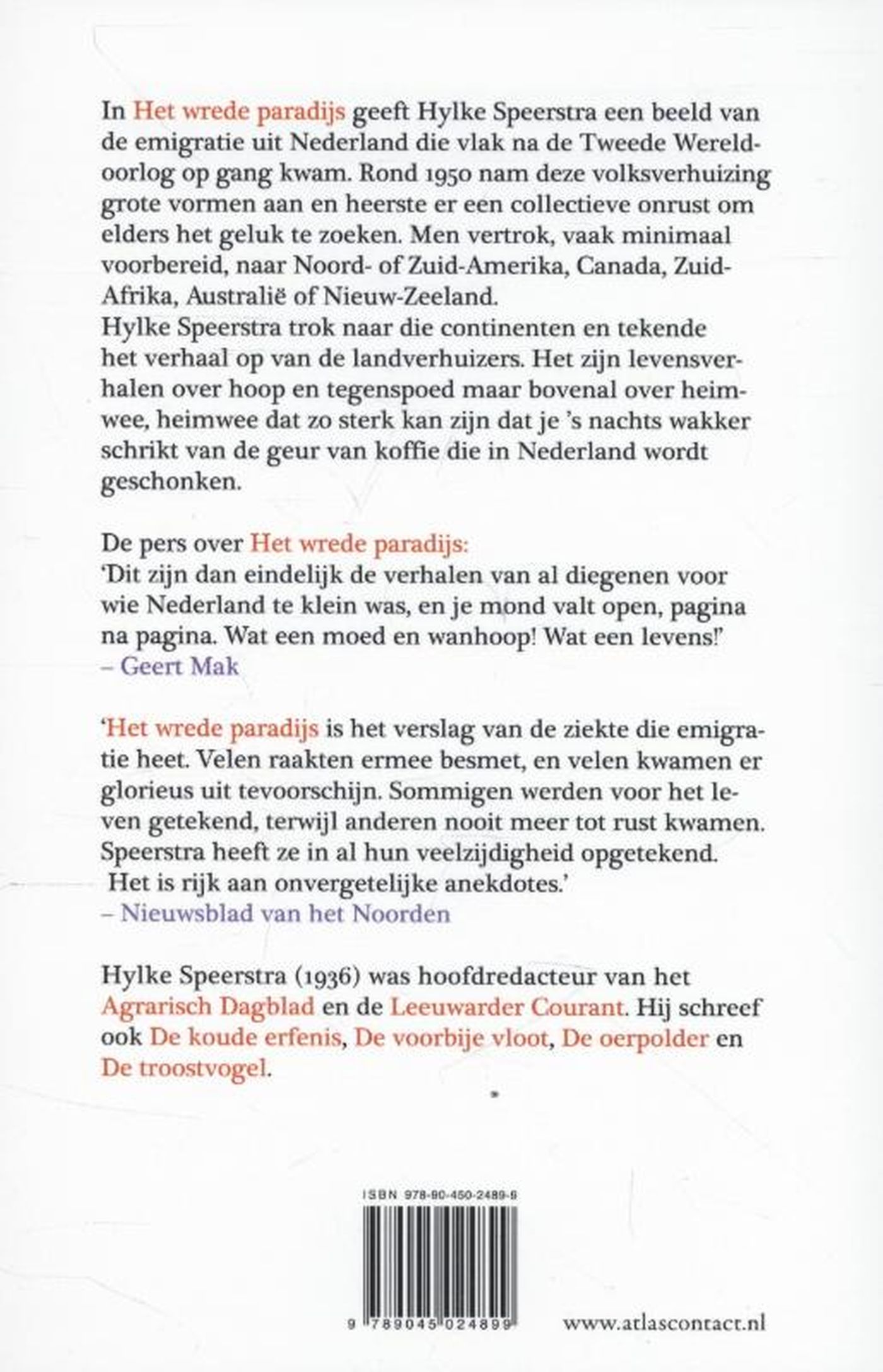 Achterkant van Het wrede paradijs