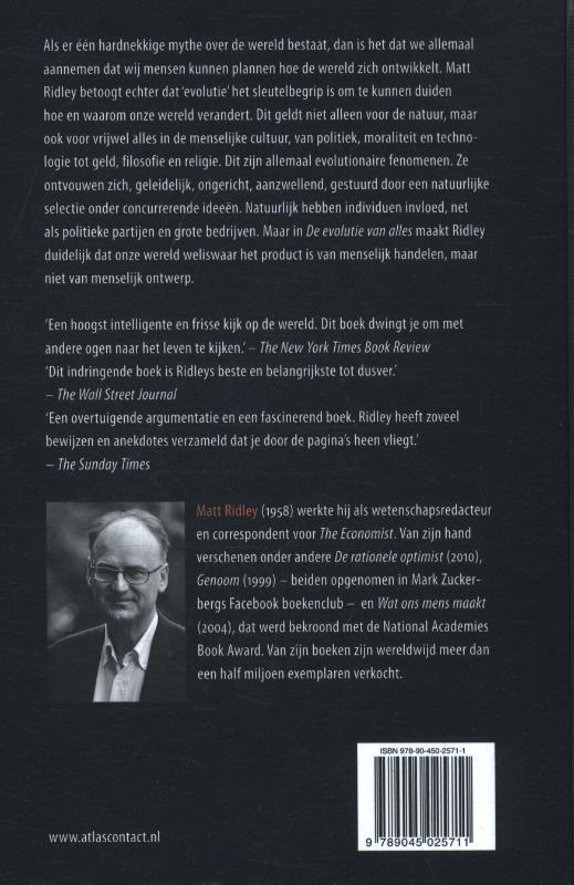 Achterkant van De evolutie van alles