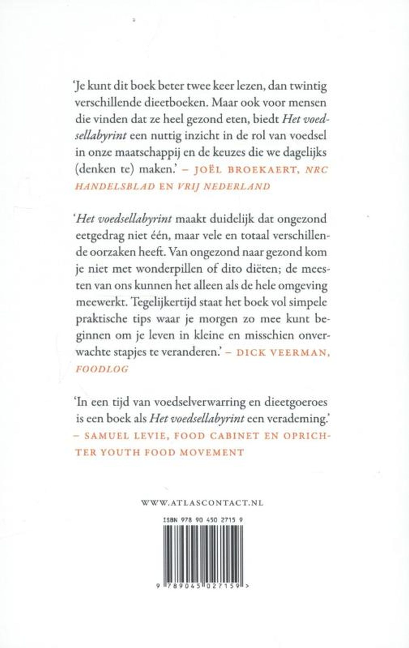 Achterkant van Het voedsellabyrint