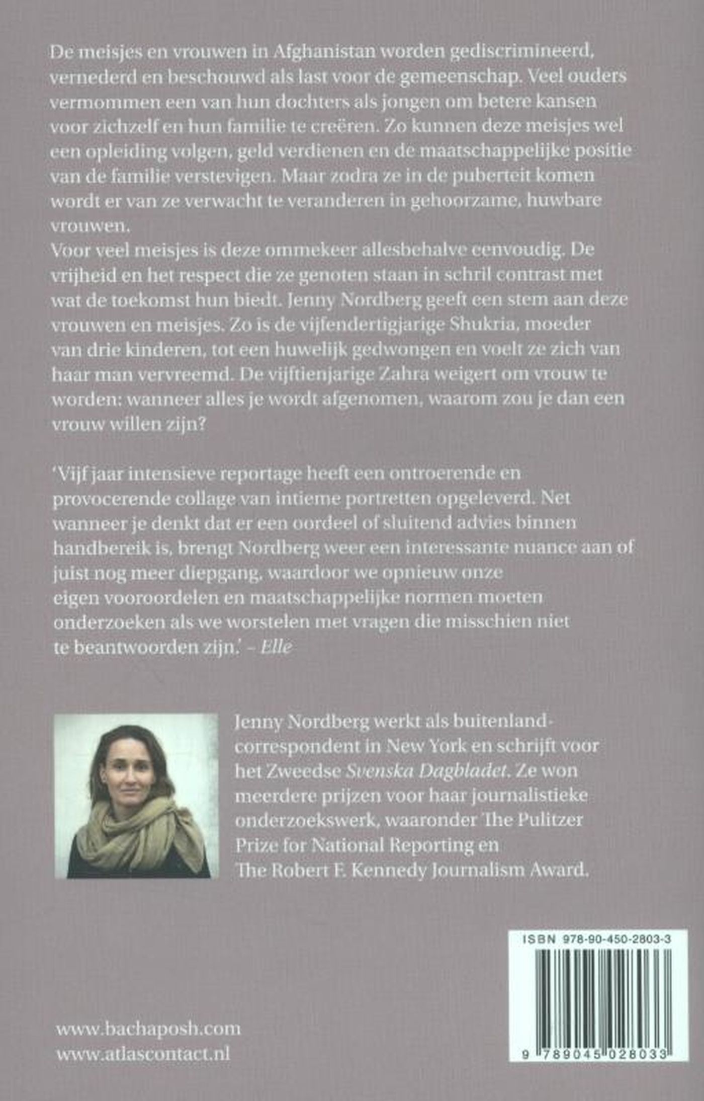Achterkant van De verborgen meisjes van Kabul