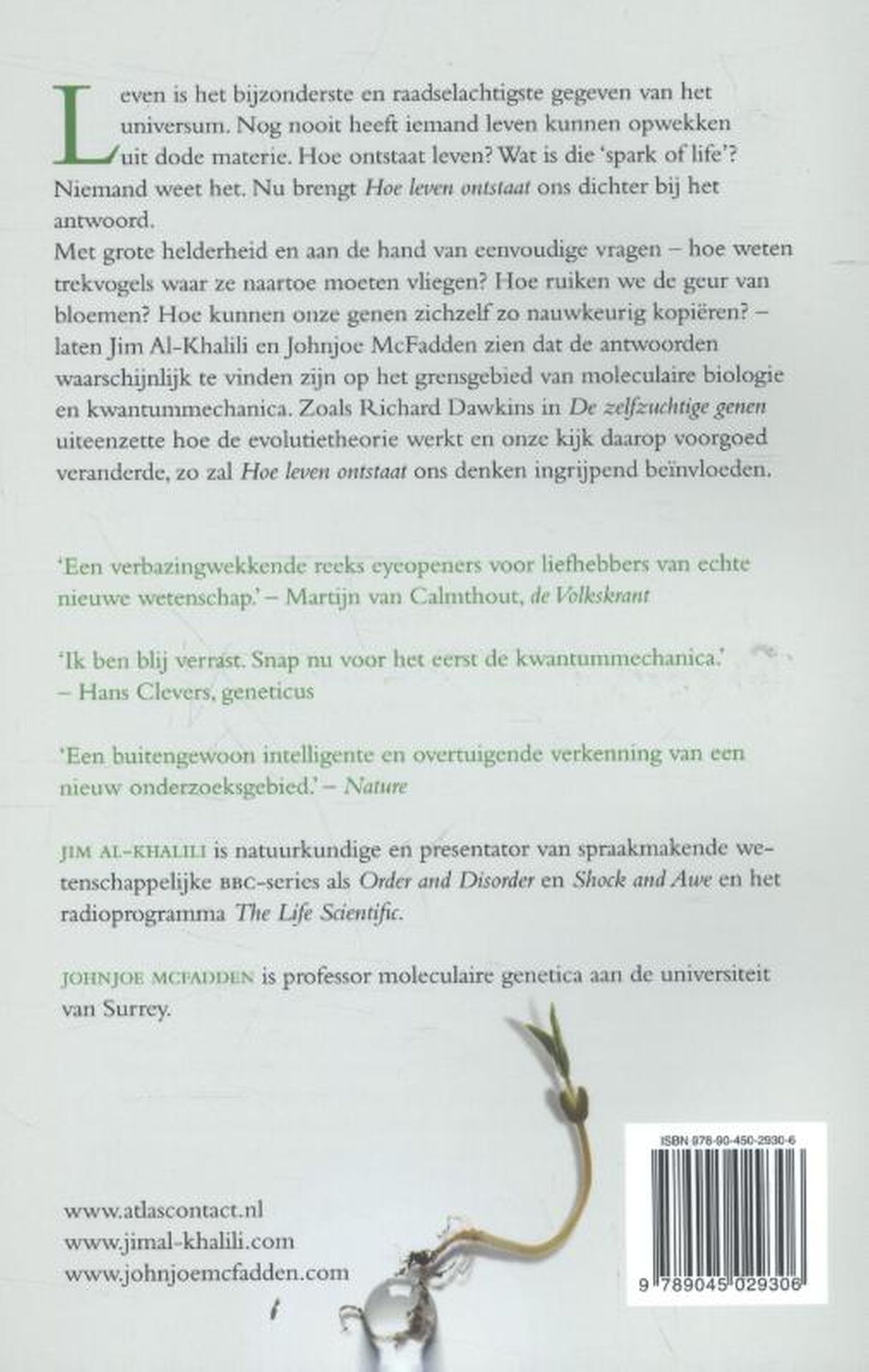 Achterkant van Hoe leven ontstaat