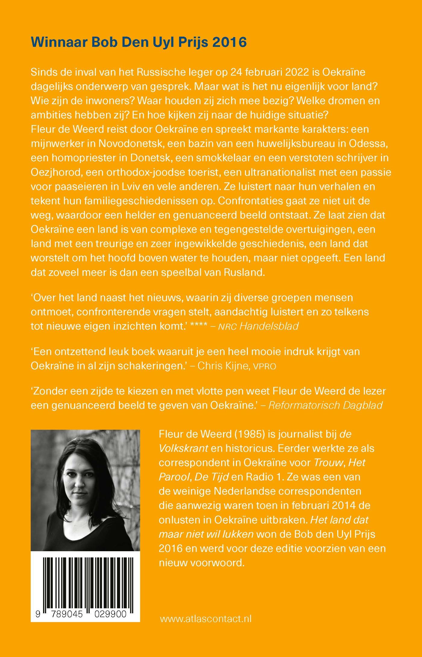 Achterkant van Het land dat maar niet wil lukken