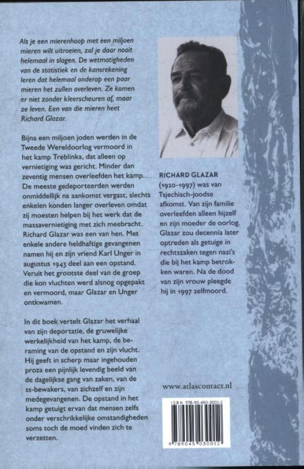 Achterkant van Ontsnapt uit Treblinka
