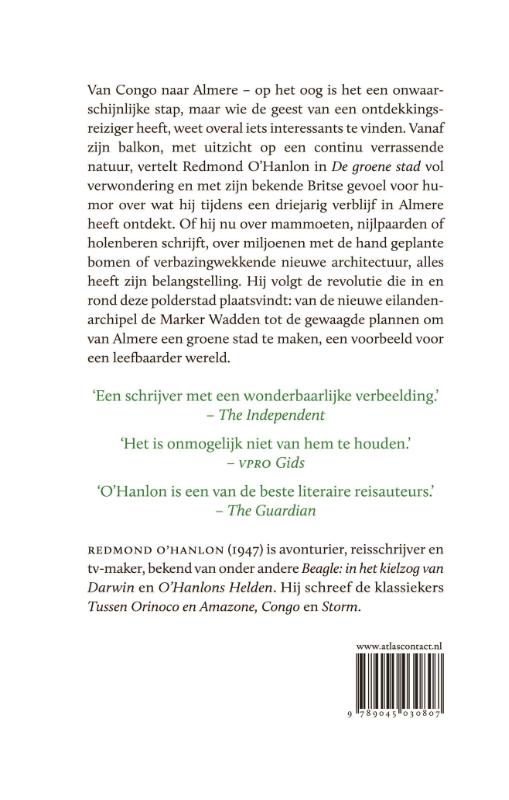 Achterkant van De groene stad