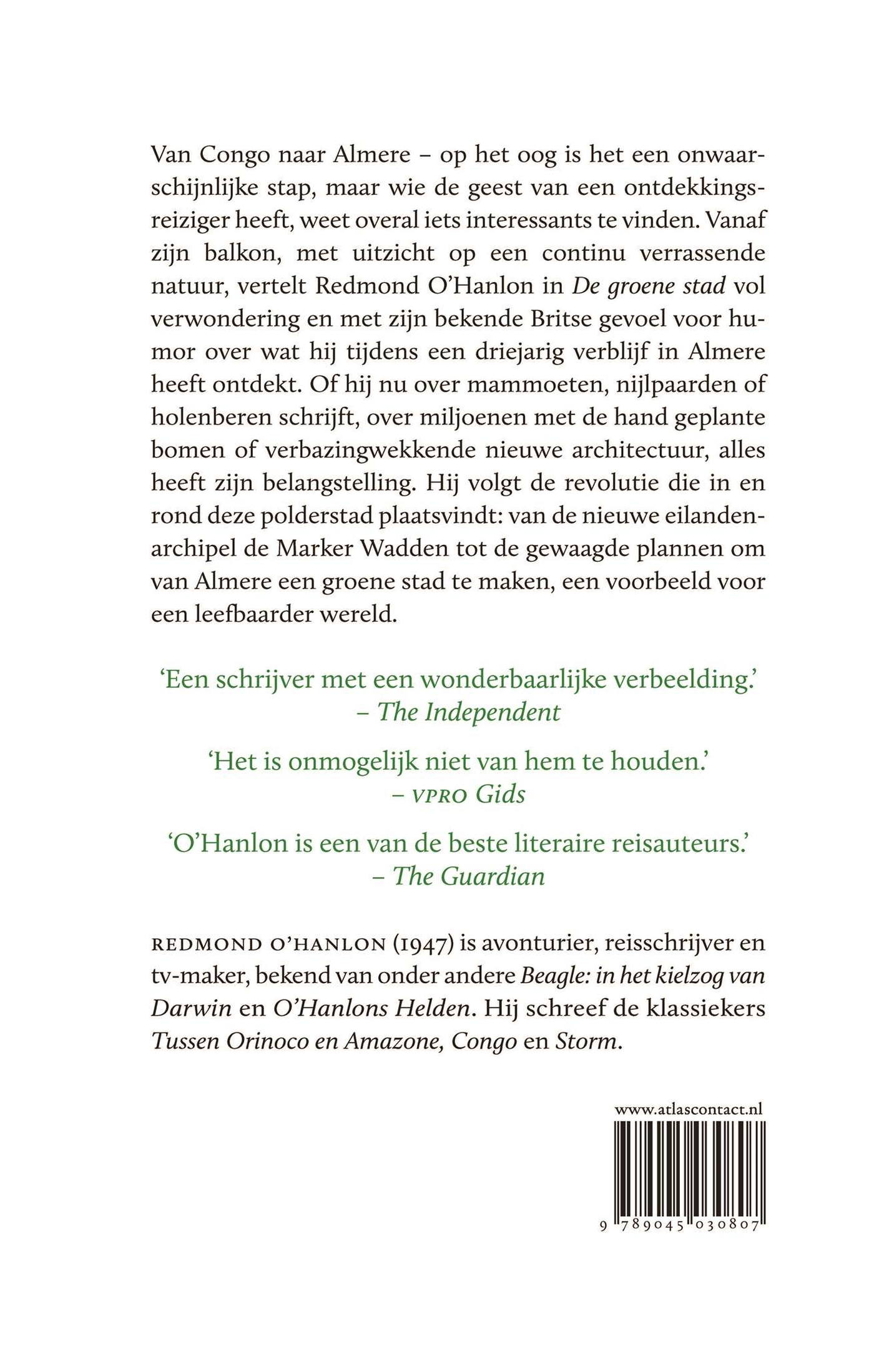 Achterkant van De groene stad