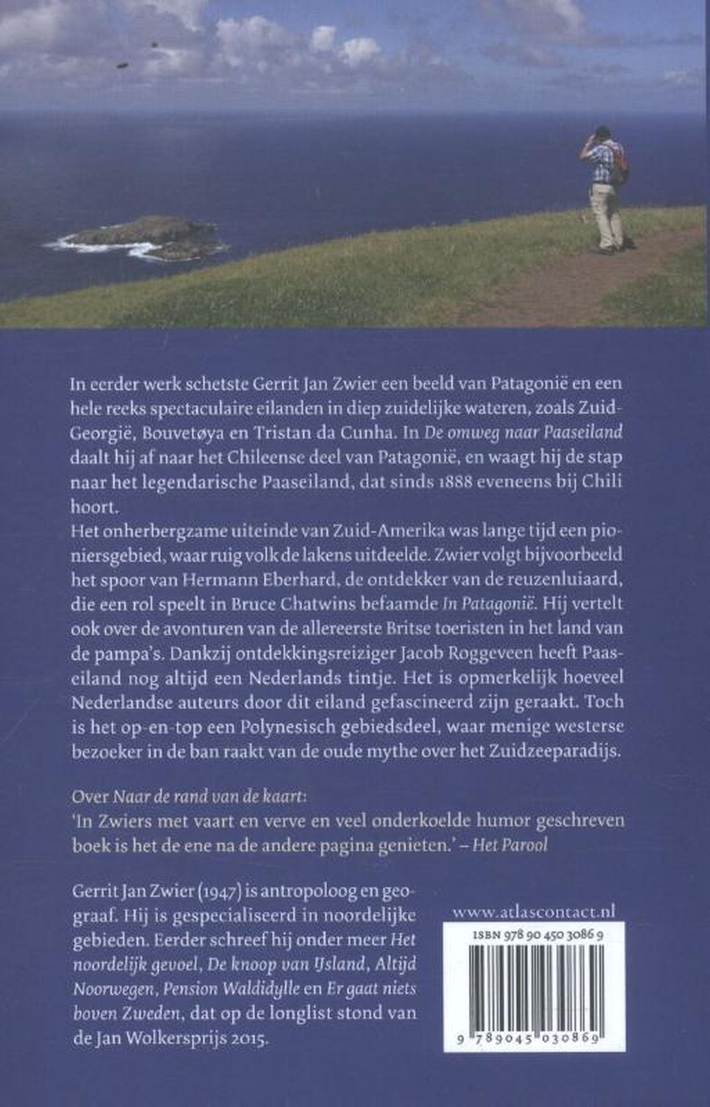 Achterkant van De omweg naar Paaseiland