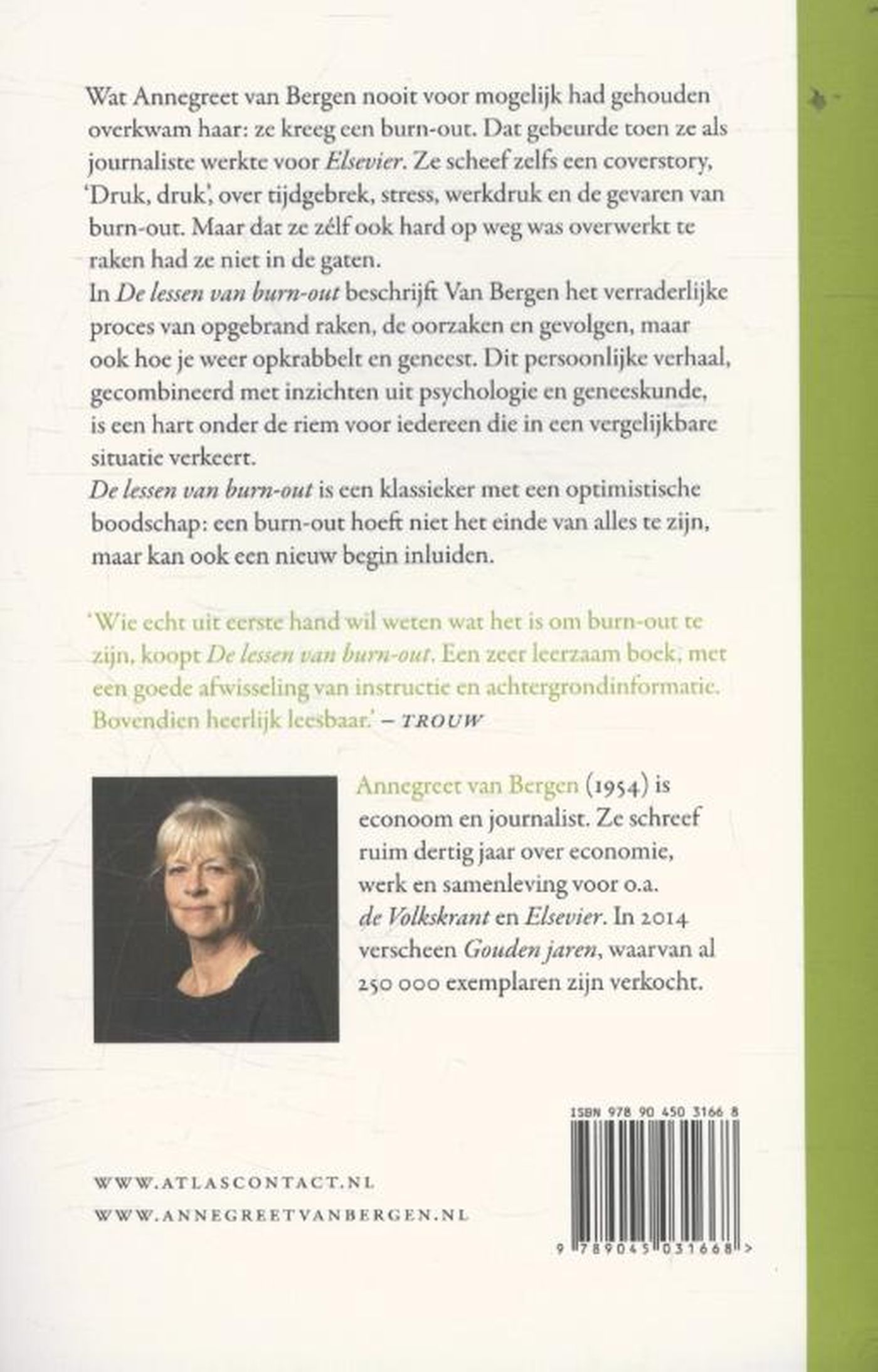 Achterkant van De lessen van burn-out