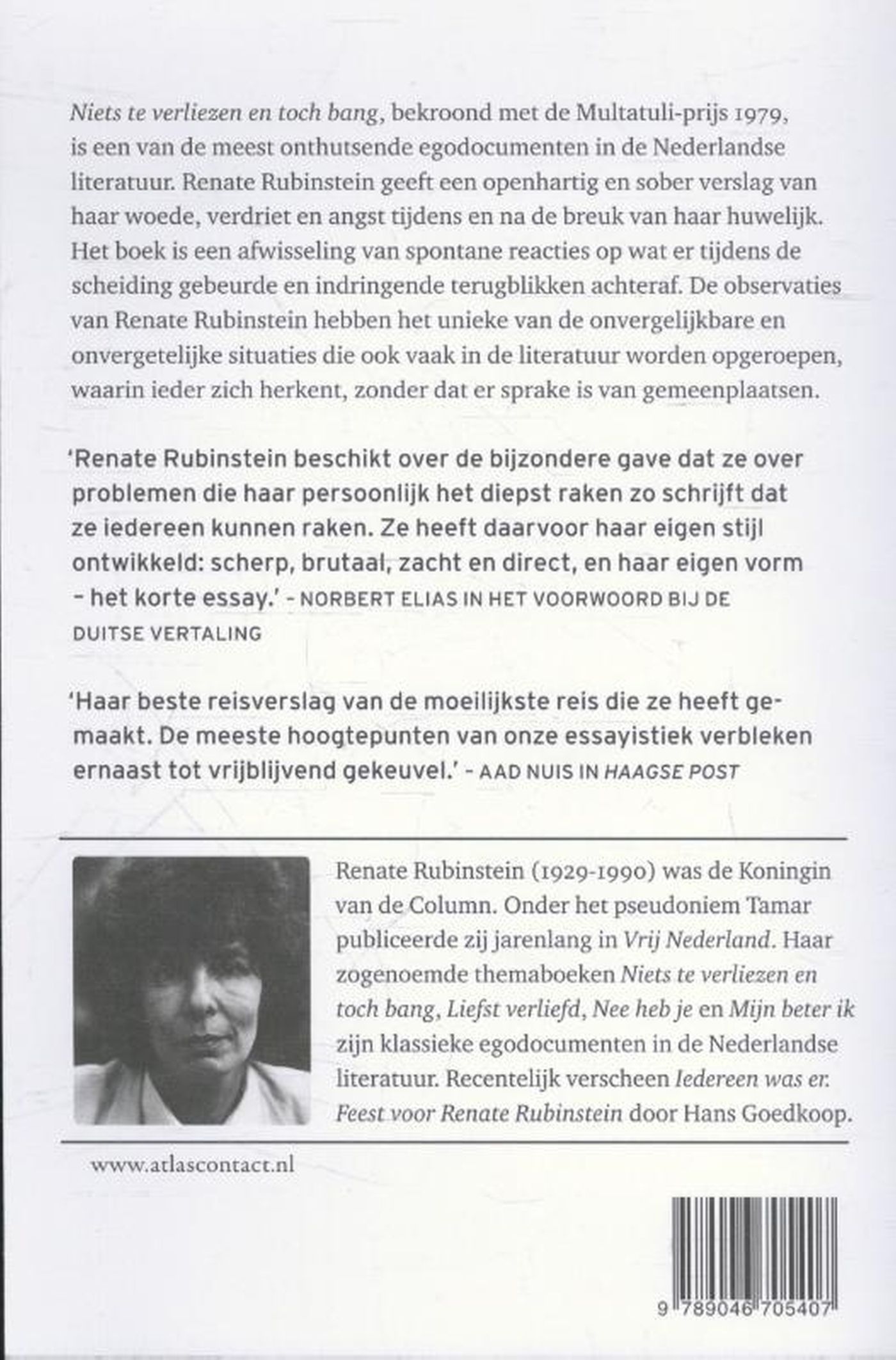 Achterkant van Niets te verliezen en toch bang