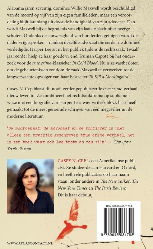 Achterkant van De moordenaar, de advocaat en de schrijver