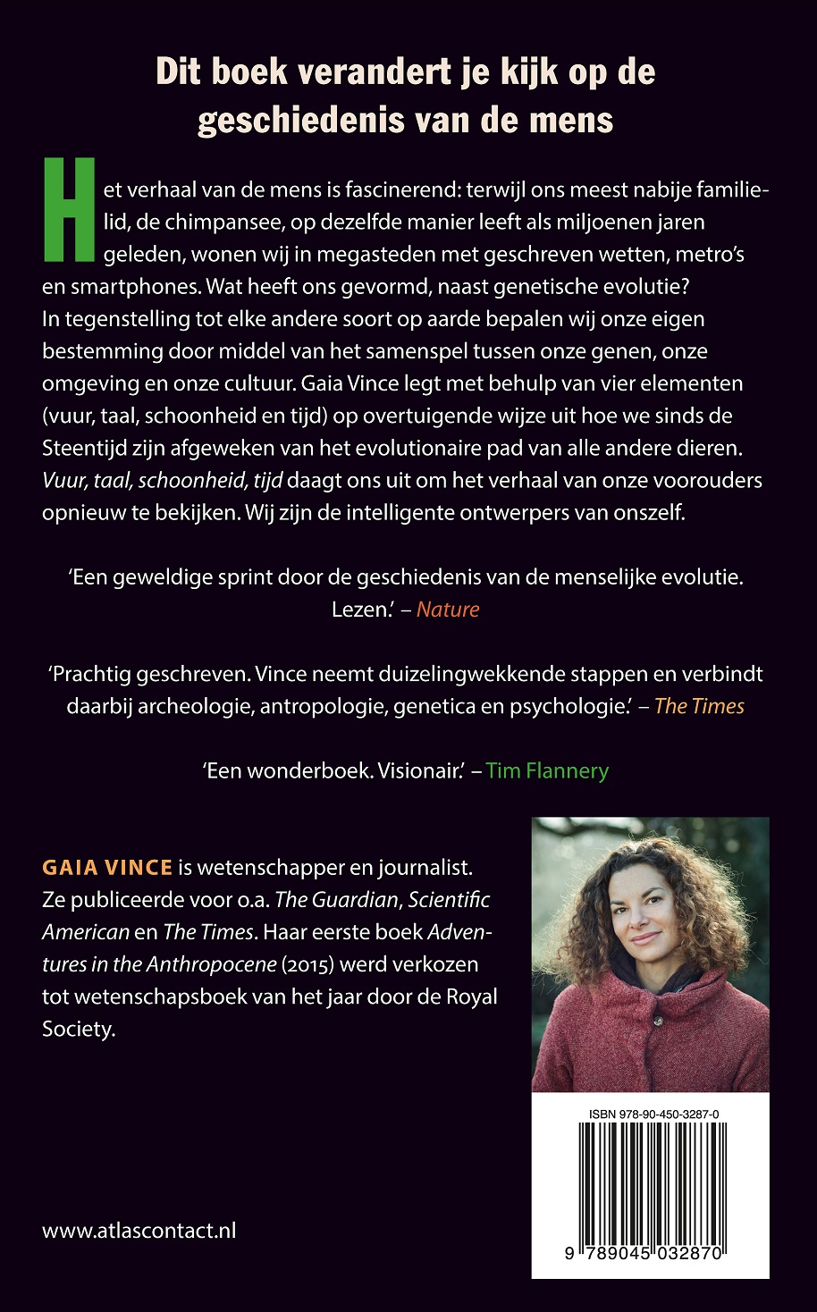 Achterkant van Vuur, taal, schoonheid, tijd