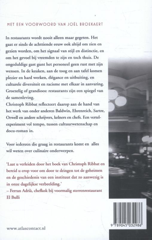 Achterkant van In het restaurant