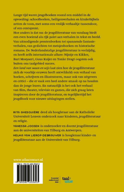 Achterkant van Een land van waan en wijs