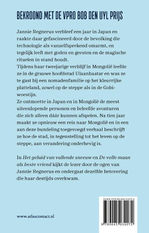 Achterkant van Het geluid van vallende sneeuw / De volle maan als beste vriend