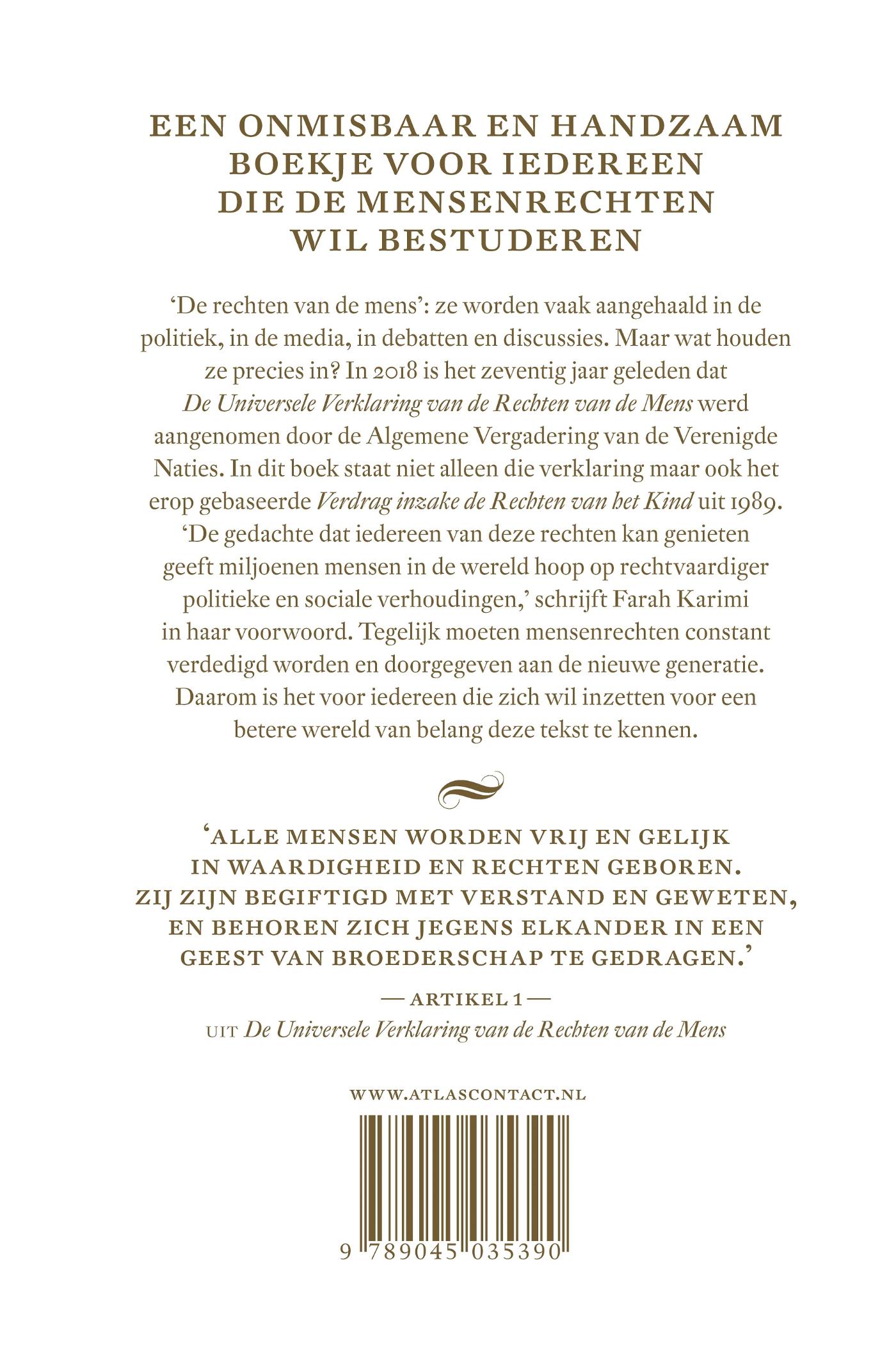 Achterkant van De universele verklaring van de rechten van de mens
