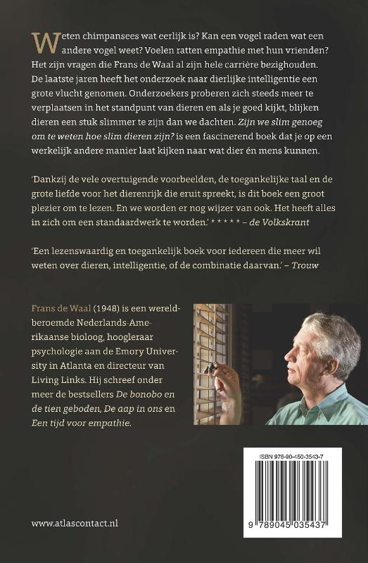Achterkant van Zijn we slim genoeg om te weten hoe slim dieren zijn
