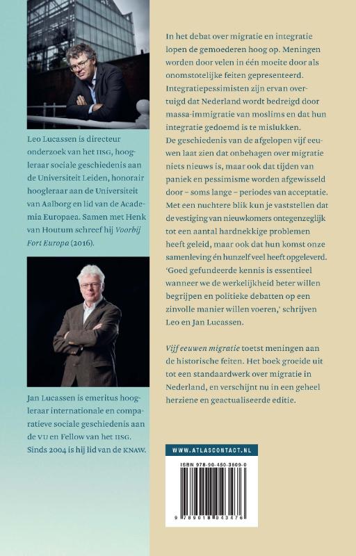 Achterkant van Vijf eeuwen migratie