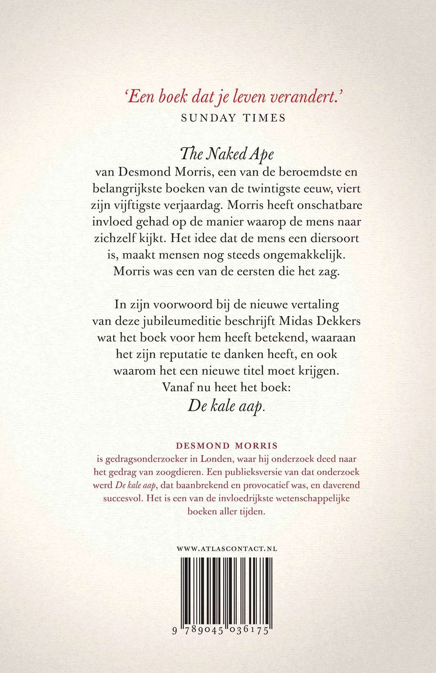 Achterkant van De kale aap