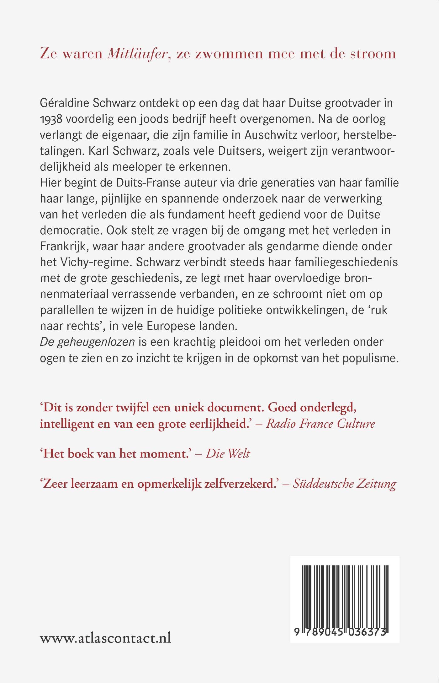 Achterkant van De geheugenlozen