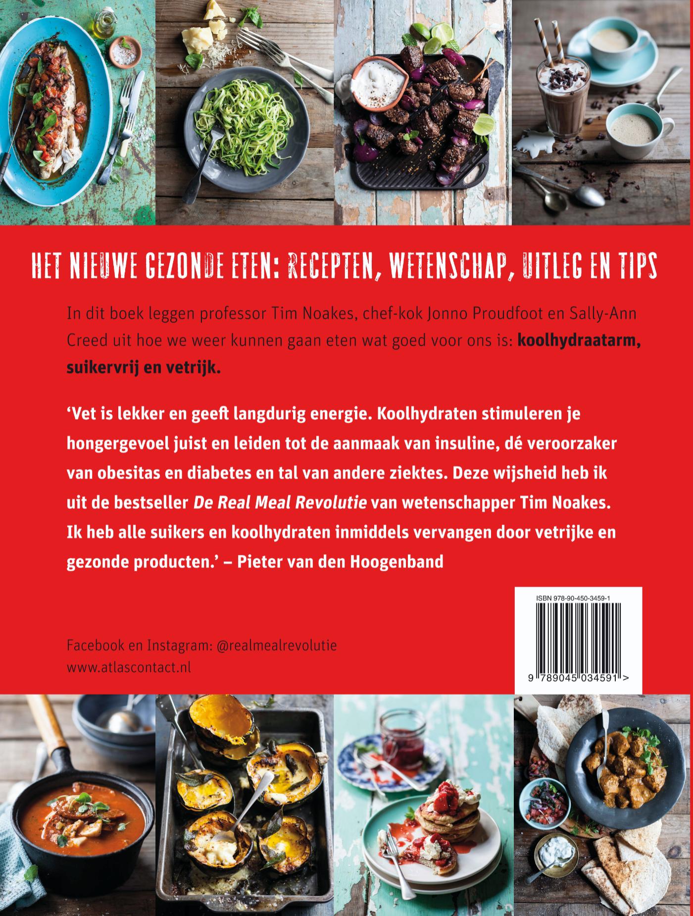 Achterkant van Koolhydraatarm, suikervrij, vetrijk