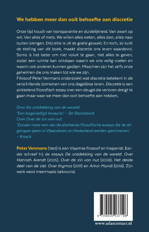 Achterkant van Discretie