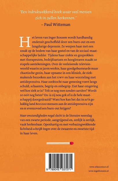 Achterkant van Naar omstandigheden nogal slecht