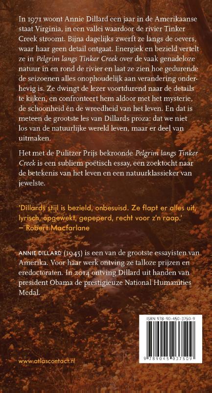Achterkant van Pelgrim langs Tinker Creek