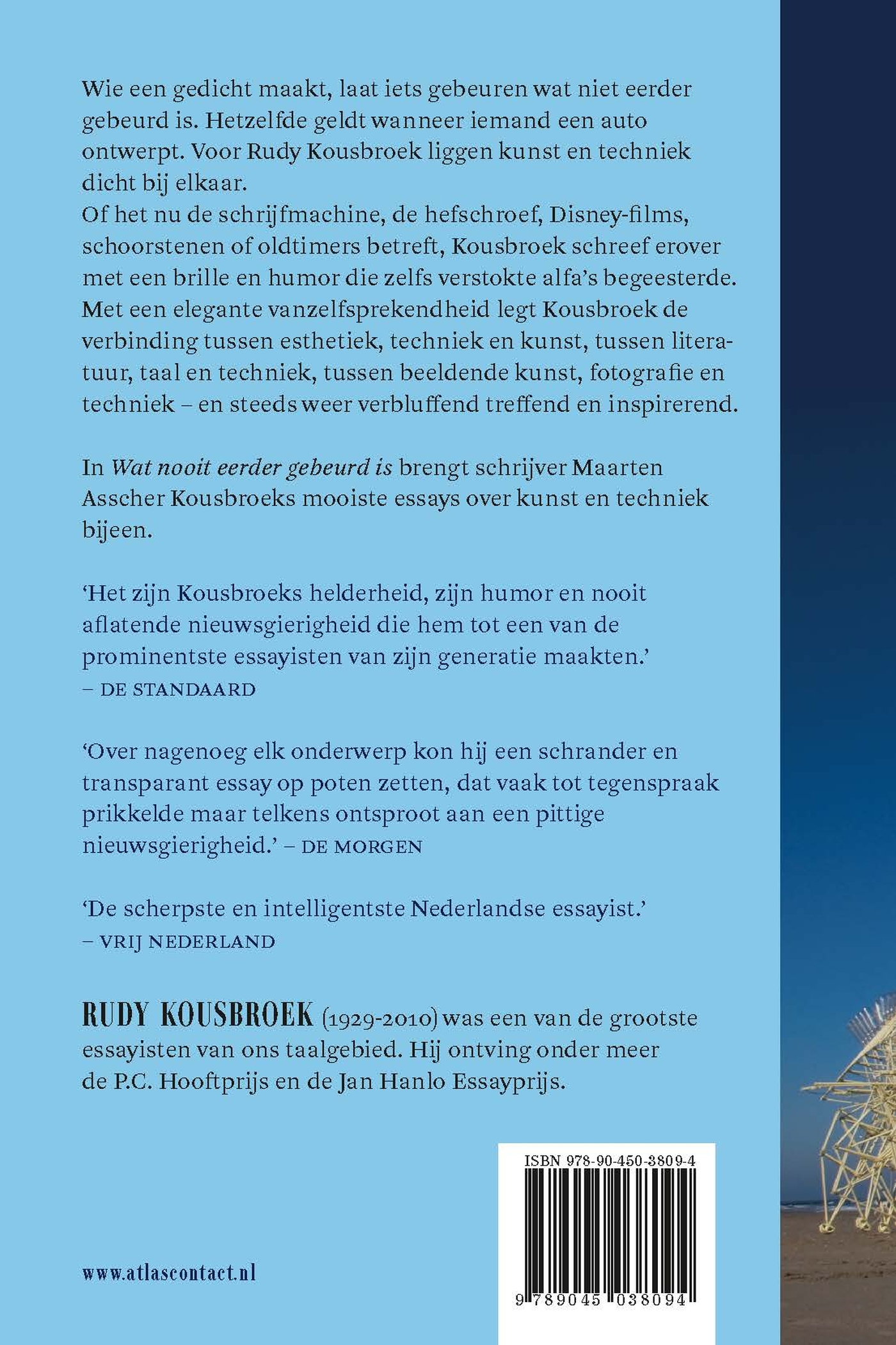 Achterkant van Wat nooit eerder gebeurd is