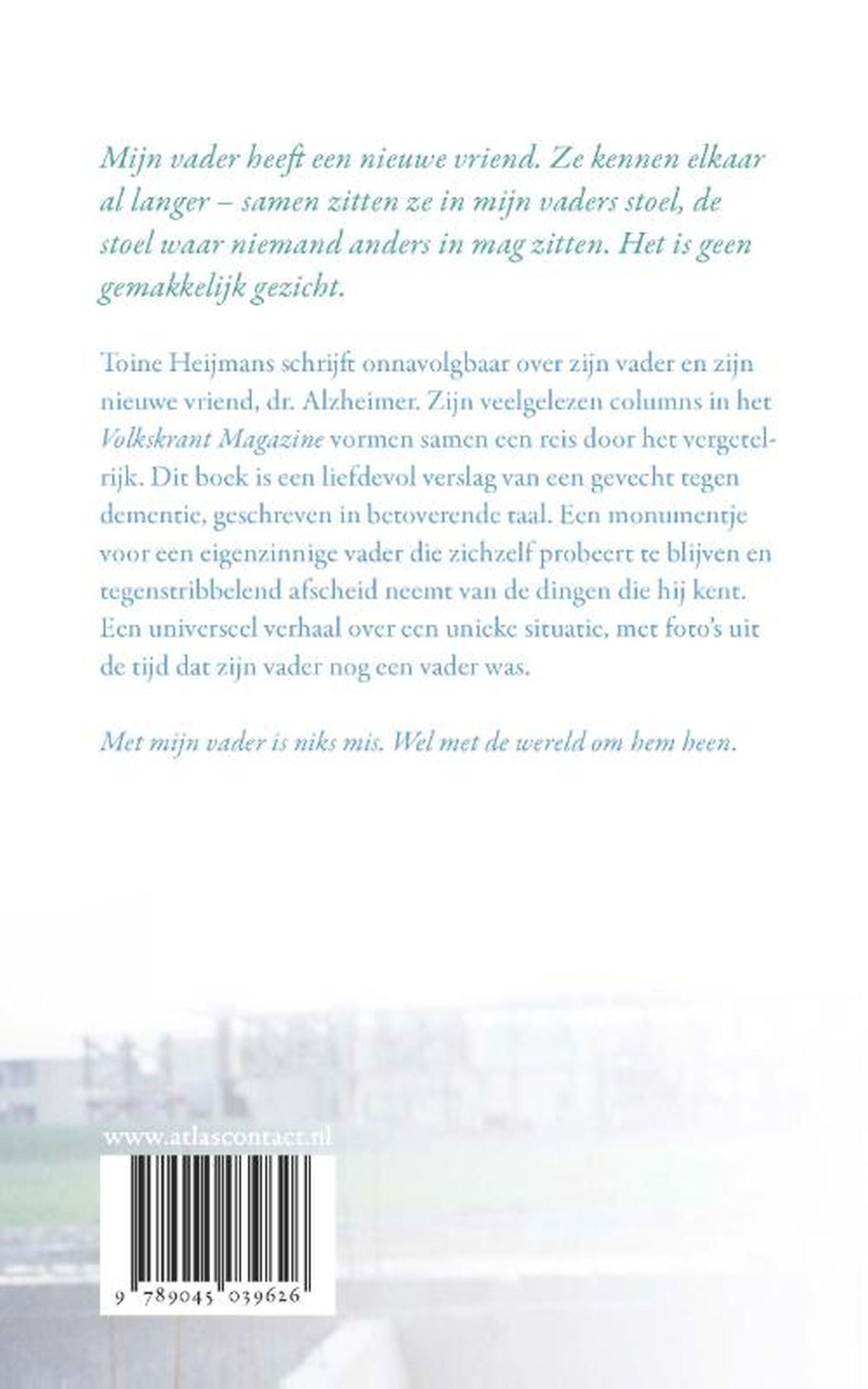 Achterkant van Met mijn vader is niks mis