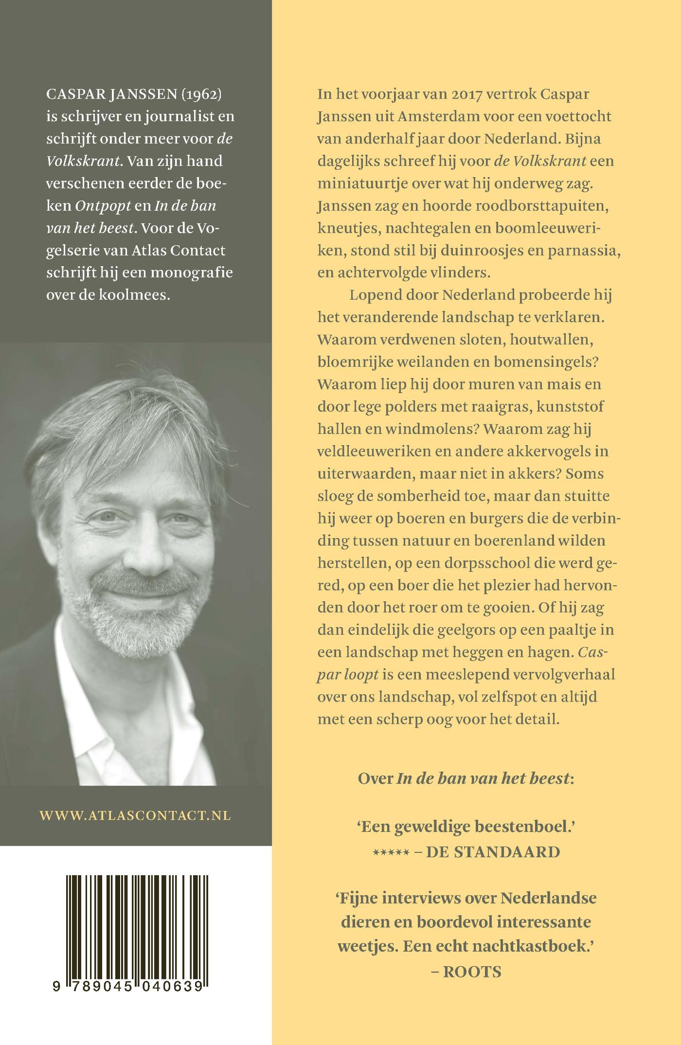 Achterkant van Caspar loopt