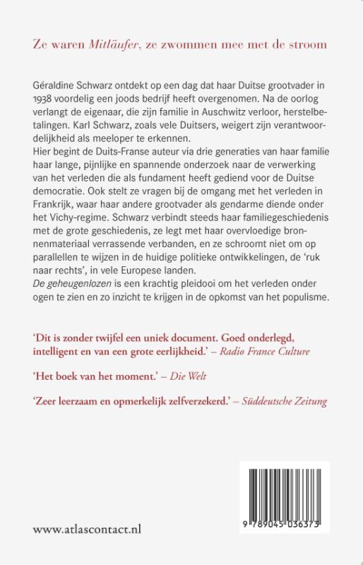 Achterkant van De geheugenlozen