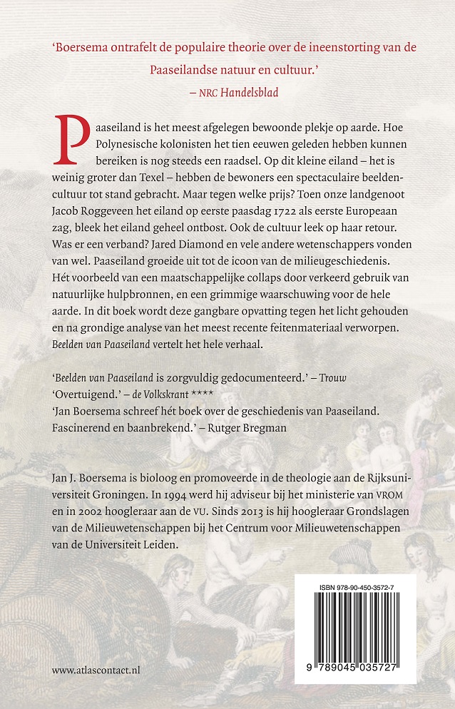 Achterkant van Beelden van Paaseiland