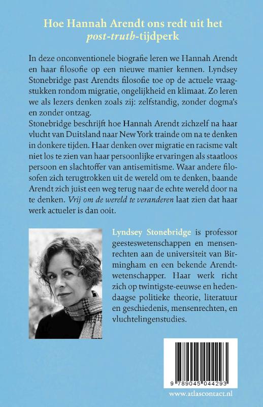 Achterkant van Vrij om de wereld te veranderen