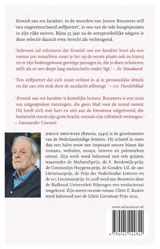 Achterkant van Kroniek van een karakter