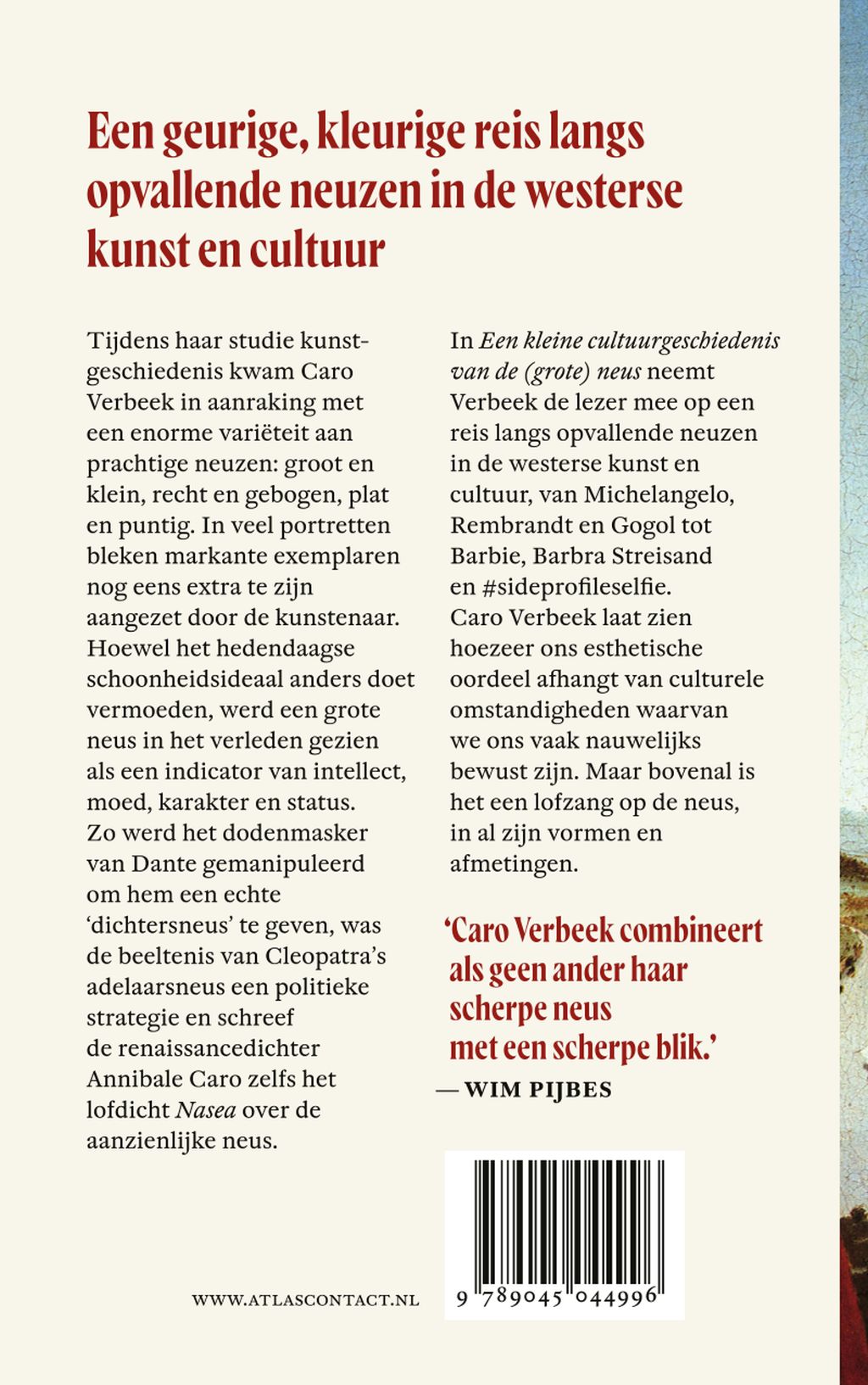 Achterkant van Een kleine cultuurgeschiedenis van de (grote) neus