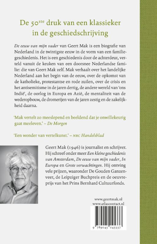 Achterkant van De eeuw van mijn vader - jubileumeditie