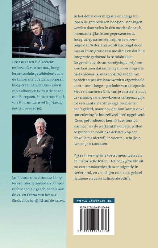 Achterkant van Vijf eeuwen migratie