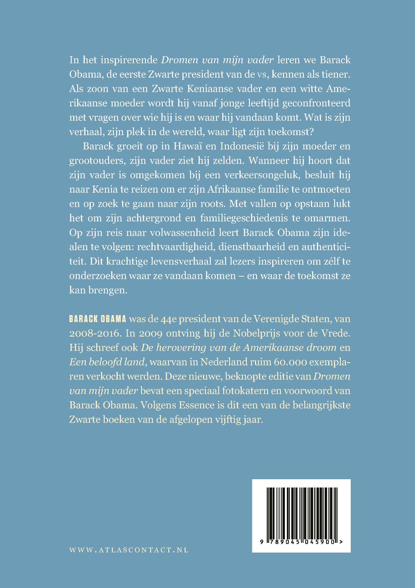 Achterkant van Dromen van mijn vader - Young Adult editie