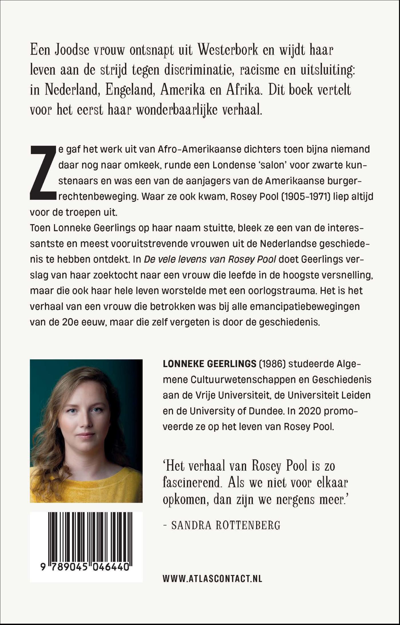 Achterkant van De vele levens van Rosey Pool