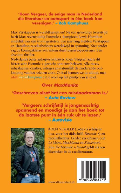 Achterkant van Max wereldkampioen