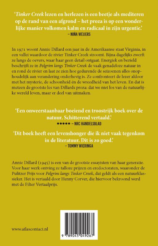 Achterkant van Pelgrim langs Tinker Creek