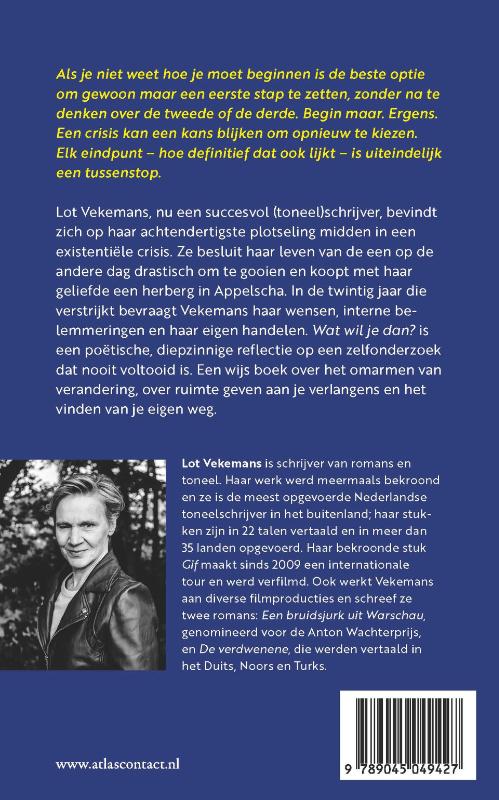 Achterkant van Wat wil je dan?