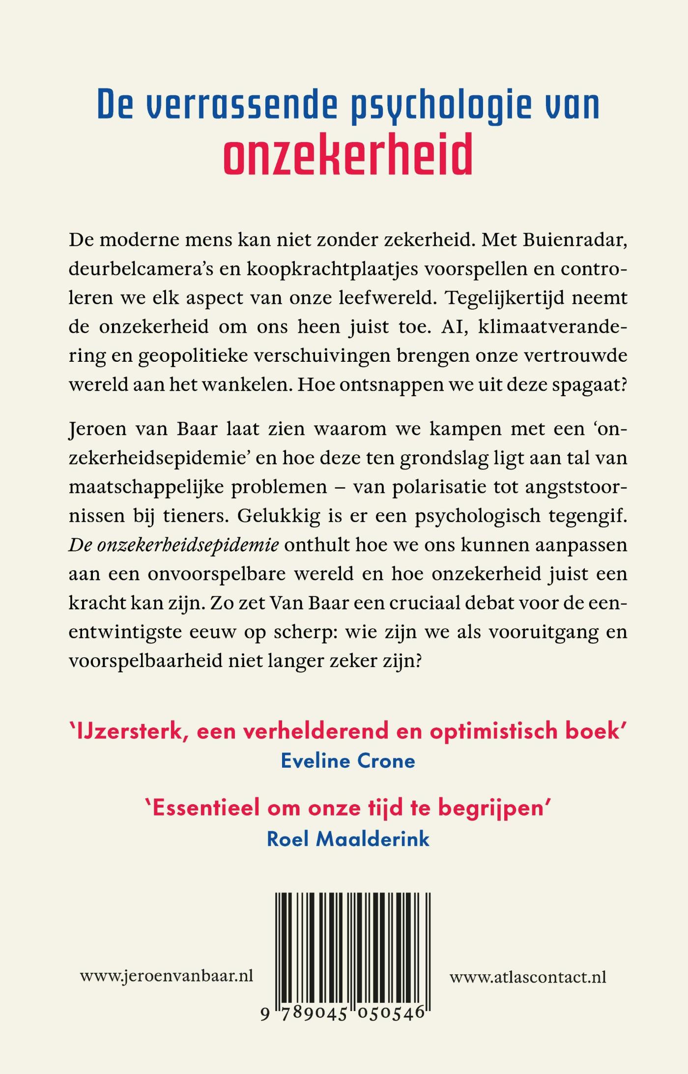 Achterkant van De onzekerheidsepidemie
