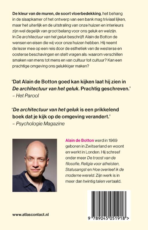 Achterkant van De architectuur van het geluk