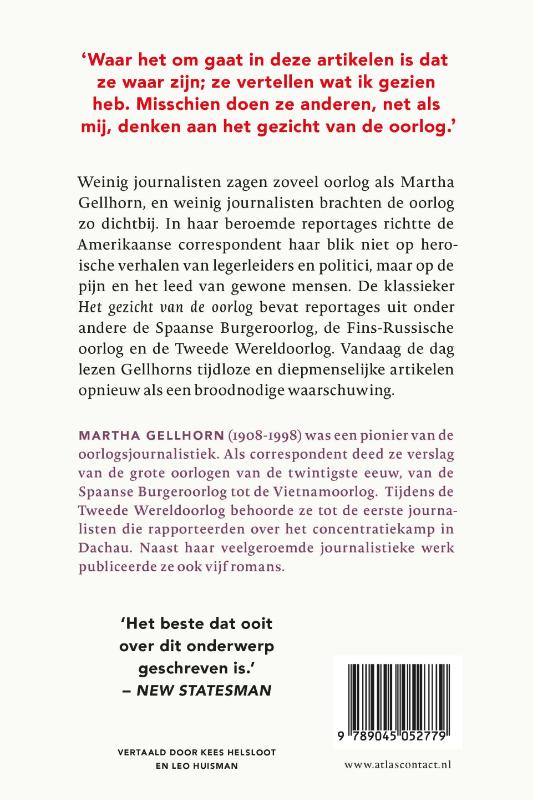 Achterkant van Het gezicht van de oorlog