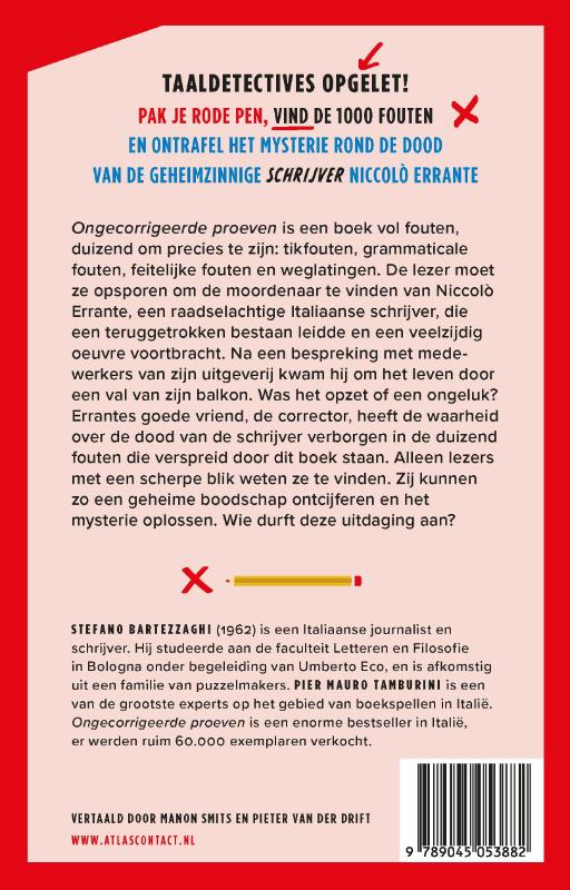 Achterkant van Ongecorrigeerde proeven
