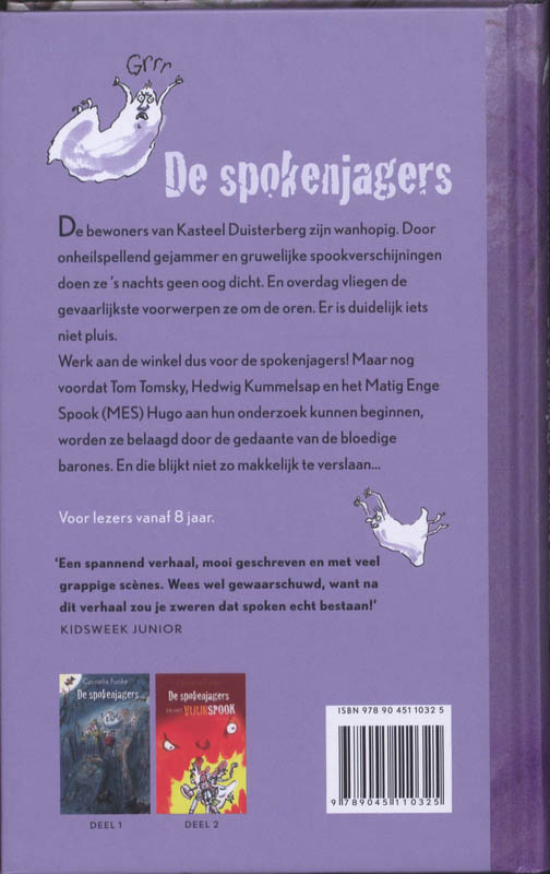 Achterkant van De spokenjagers en het griezelkasteel