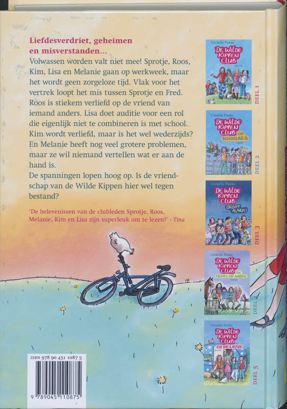 Achterkant van De Wilde Kippen Club voor altijd