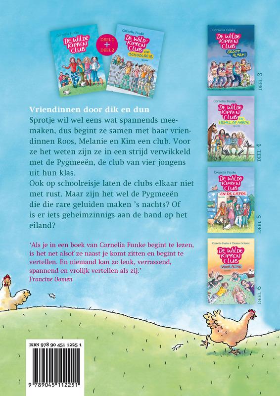 Achterkant van De eerste avonturen van de Wilde Kippenclub