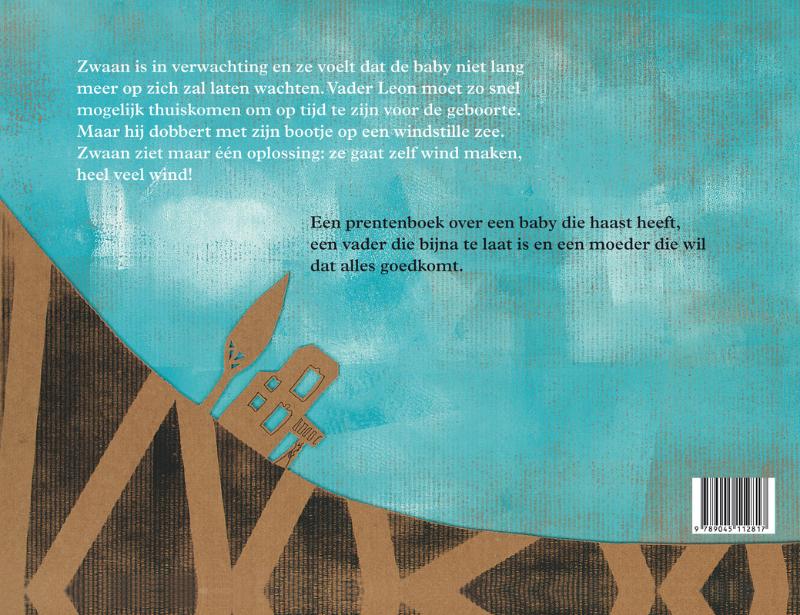Achterkant van Zwaan laat het waaien