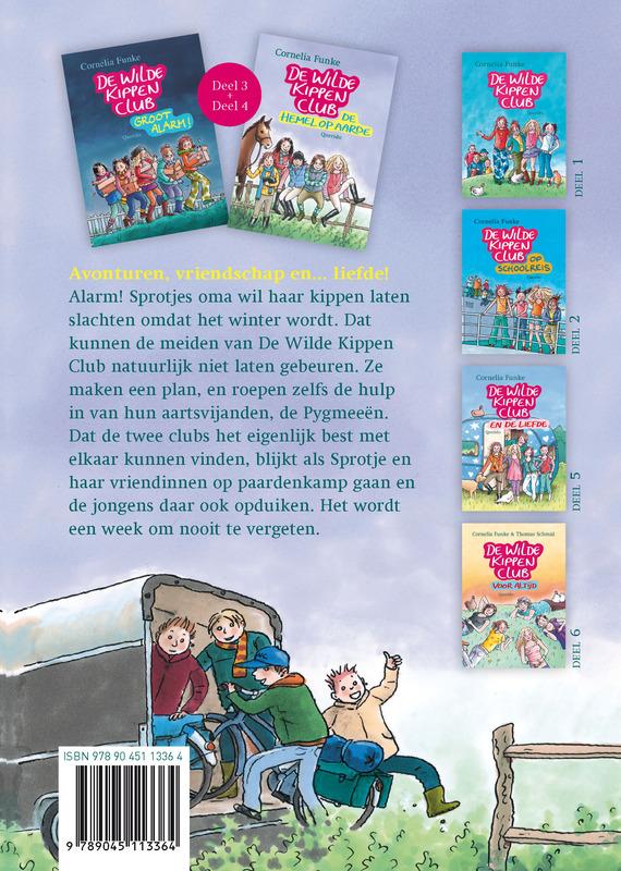 Achterkant van Nieuwe avonturen van de wilde kippen club